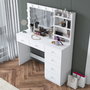 Hanah Home Mesa de Maquillaje Blanca con 10 Focos